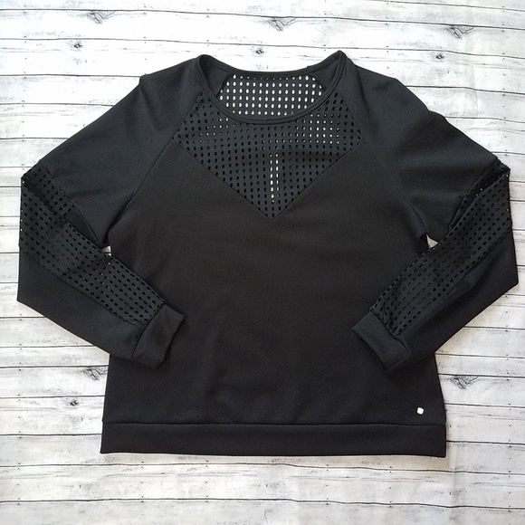 Fabletics Sweaters - Fabletics | black perforated pull over, size xxl